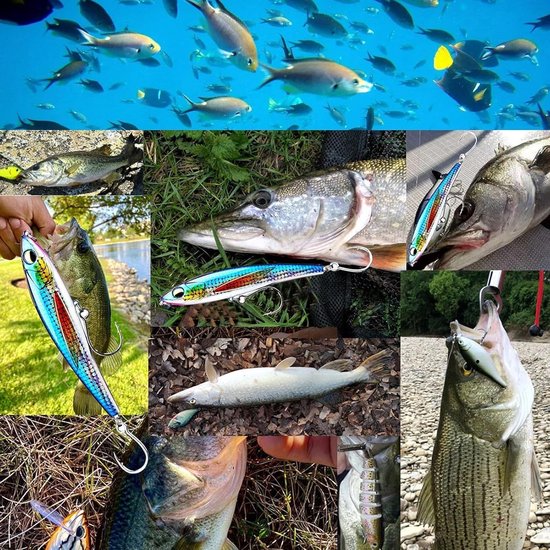 Visaas, 12 cm, 50 g, potlood, zinkend, rubberen vis, pilker, wobbler voor zeevissen, branding, snoek en roofvis — afbeelding 5