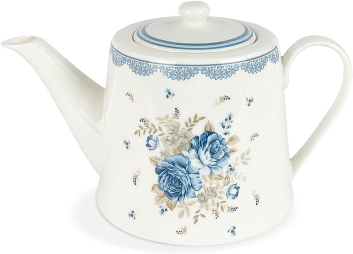 Theepot van porselein wolken van stof in retrostijl Camilla Shabby Chic 1,2 l 5239