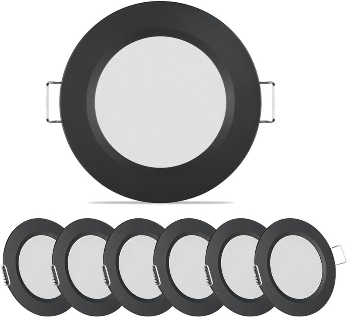 acegoo DC 12V inbouwspot 3000K led camper spot, inbouwlamp platte plafondlamp downlight, voor boot, jacht, meubels, keuken, badkamer, aluminium warm licht (zwart)