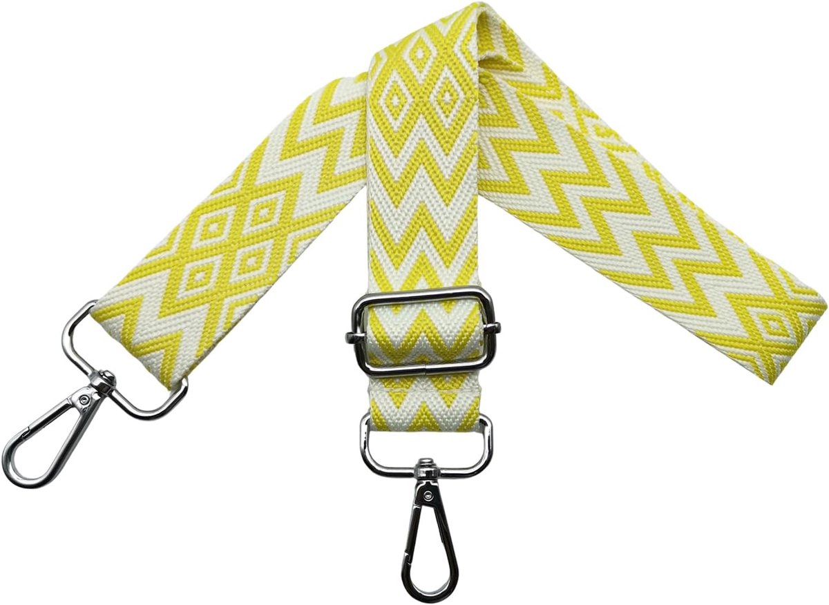Tasriemen om te wisselen, verstelbare schouderriem voor tassen, breedte 3,8 cm, schouderriem met karabijnhaak, zilver, schouderriem voor dames, draagriem, tassen, doe-het-zelf, kleurrijk, X, geel, 80