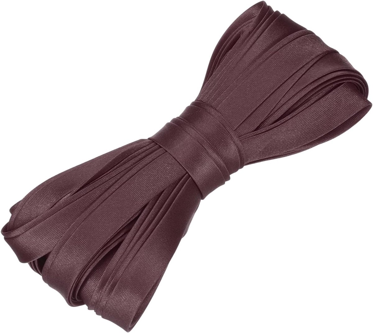 Dubbel gevouwen biasband voor naaien, 1,6 cm x 5,1 m, satijn, voorgevouwen en continu, voor naaien, quilten, zomen, afwerking en knutselen, donkerbruin