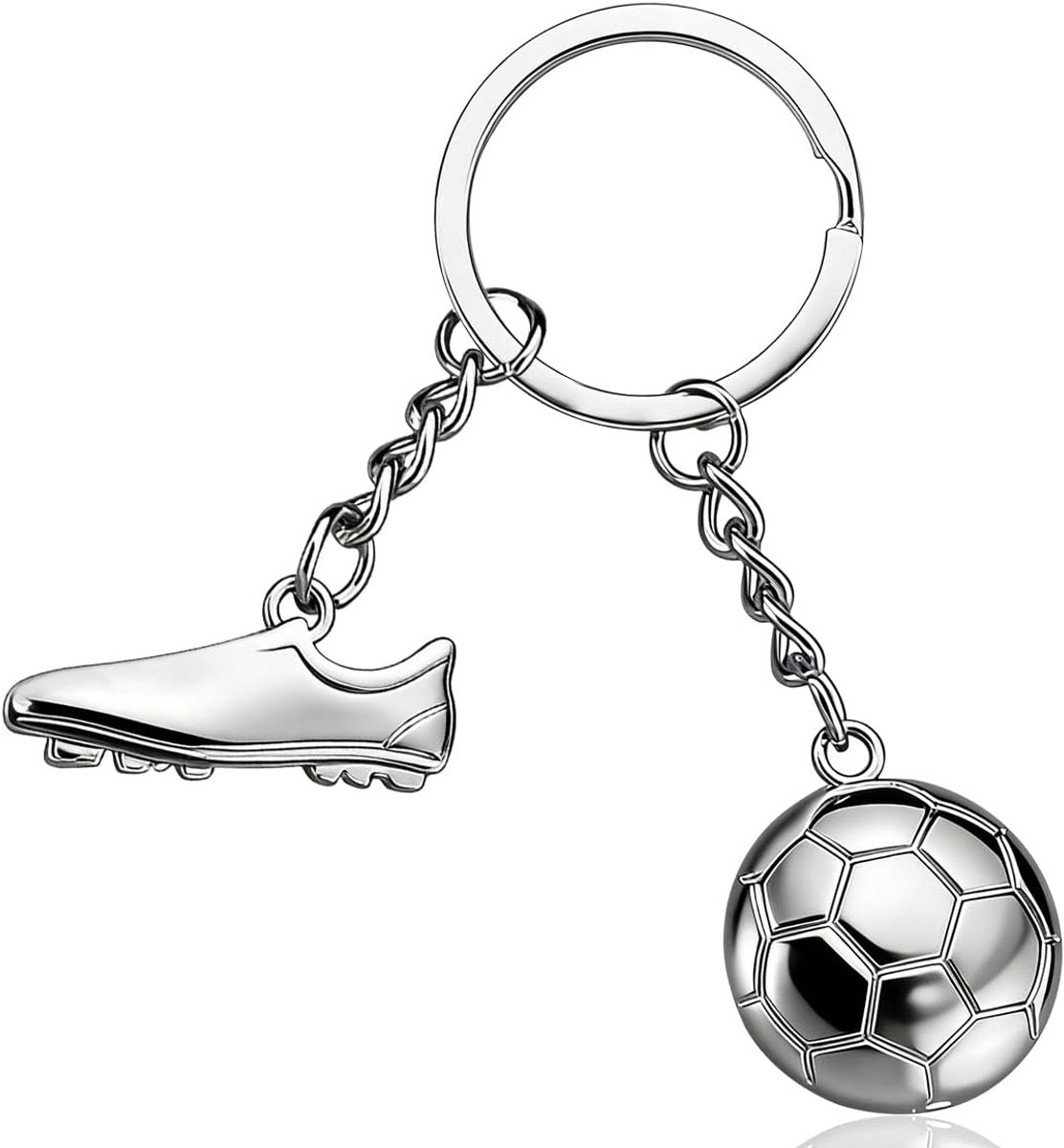 Sleutelhanger met voetbalmotief, cadeau voor voetbalfans, gepersonaliseerde sleutelhanger met voetbalmotief en kristallen, voetbalcadeaus voor jongens