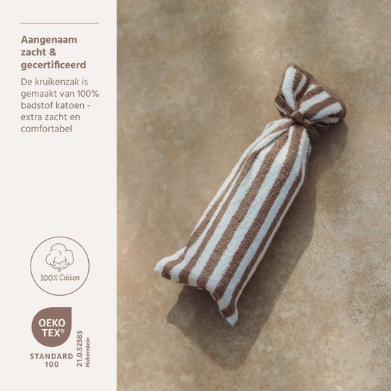 Meyco Kruikenzak - Badstof Jacquard Fat Stripe - Taupe - 2-pack — afbeelding 3