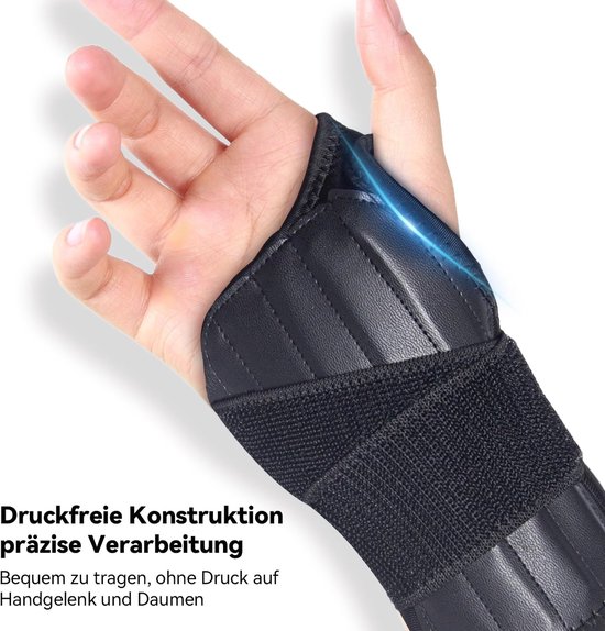 Polssteun Met Metalen Spalk, Comfortabele Polsbandage, 19-24 Cm (M, Links) — afbeelding 4