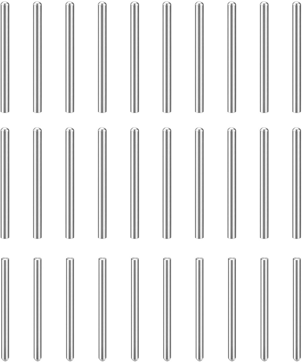 30 stuks cilinderpennen, 4 mm x 55 mm metalen pen, 304 roestvrij staal, cilindrische ronde kop, plugpennen paspen voor gereedschapsbouw, machinemontage en apparatuur