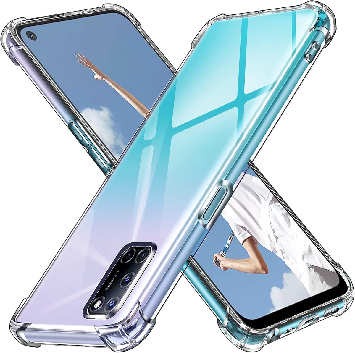 IVoler Hoesje Compatibel met Oppo A52 / Oppo A72, TPU Transparant Anti-Kras Siliconen Beschermhoes Case Cover -Crystal Clear