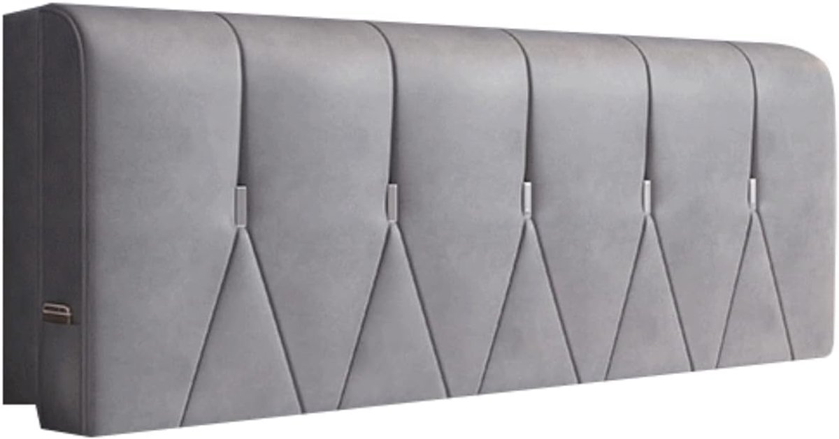 Grote rugleuning, zachte hoes, tweepersoonsbed, bovenrugkussen, tatami-mat, afneembaar en wasbaar, ergonomisch nachtkastje kussen (kleur: lichtgrijs, maat: 200cm/78,7in)