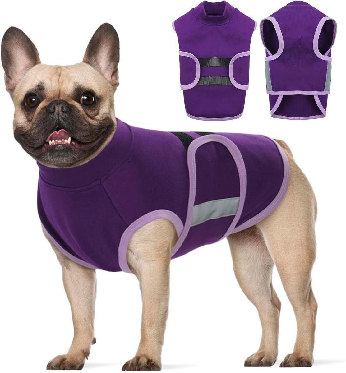 Honden Angstverlichtingsjas Vest, Elastische Hondenjas Wrap voor Onweer, Reizen, Vuurwerk, Dierenarts Bezoek, Verstelbare Honden Angst Jas Kalmerende Shirt, Lichtgewicht Rekbare Kalmerende Vest