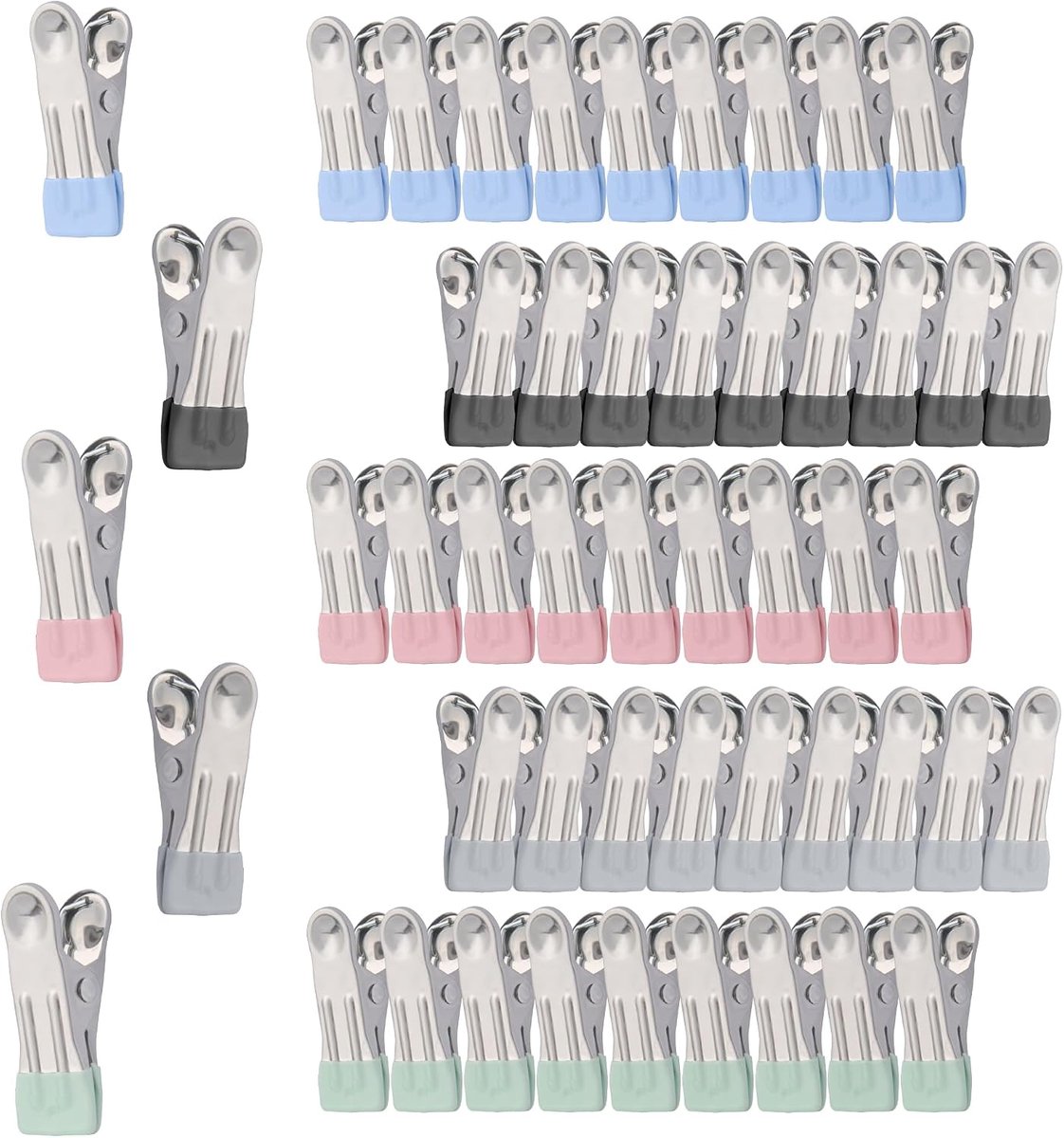Wasknijpers,Antislip Spoorloos | Metalen Knijpers – Roestvrijstalen Knijpers Voor Handdoeken, Sokken, Ondergoed, Voedselafdichting En Foto'S.