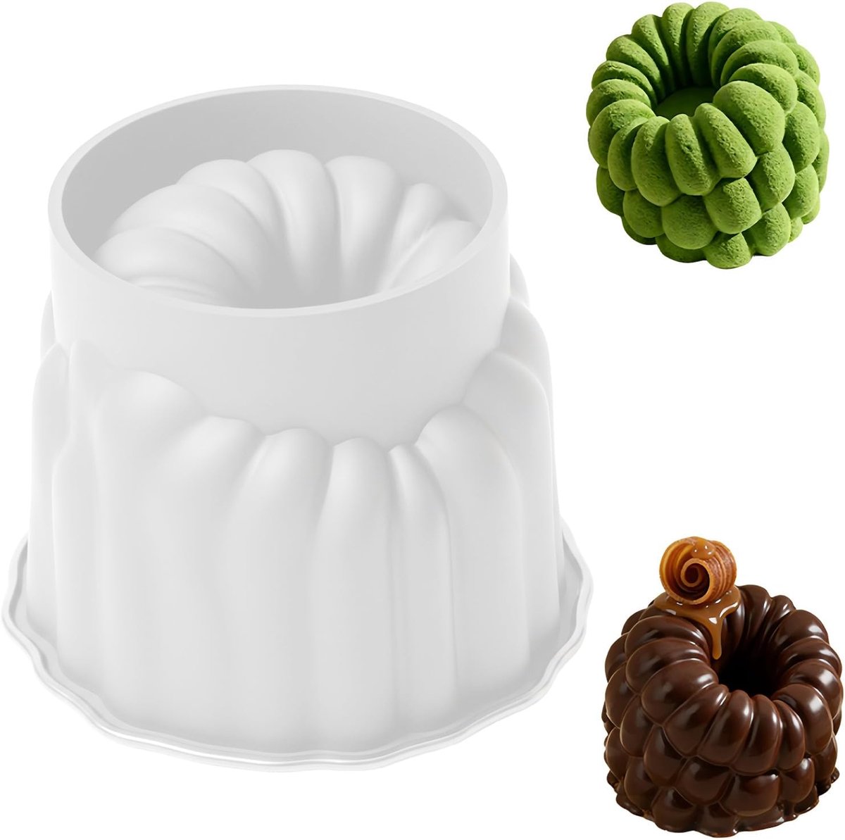 Silikon Tulbandvorm 4 Inch – Antiaanbak Mini Framboos Bakvorm voor Brood, Mousse, Jello, Zeep & Kaarsen Maken – Taartvorm voor Koelkast & Oven, Verjaardag, Hobbybakkers & DIY-Projecten