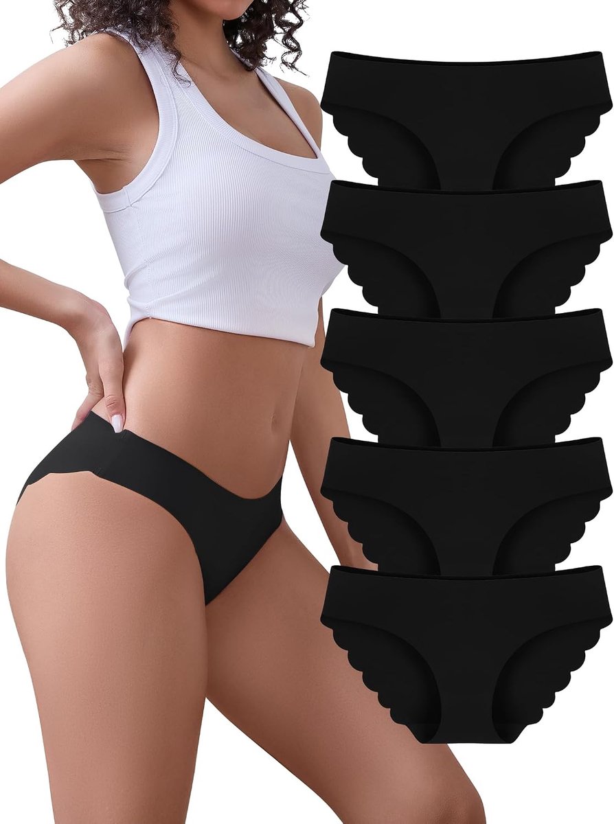 Naadloos Ondergoed Dames,Women Seamless Underwear Panties Multiset | 5 Pack Naadloze Onderbroeken Voor Vrouwen,Invisible Slipjes Hipster No Show Bikini Panty,Ademend Brazilian Stretch Underwear