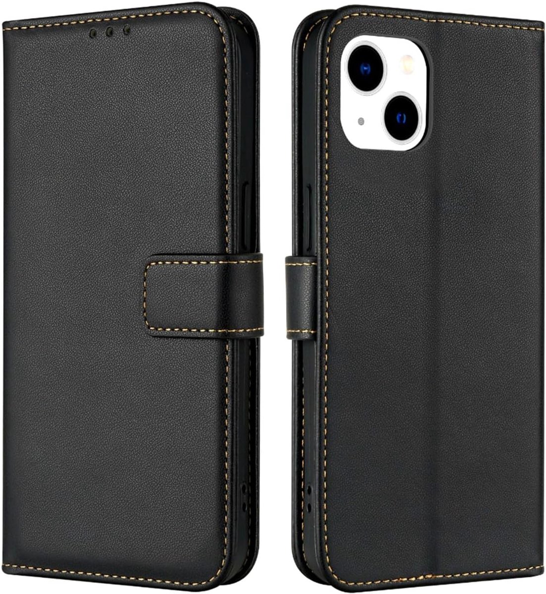 Handyhülle voor iPhone 13 / iPhone 14 hoes klaphoes lederen inklapbaar tas flip cover case beschermhoes met kaartvak volledige bescherming lederen hoes telefoonhoes voor iPhone 13 / iPhone 14