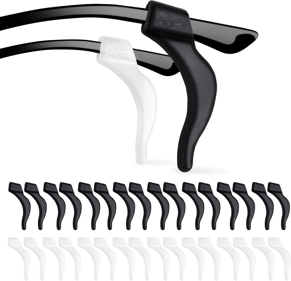 Brilhouders 16 paar - universele oorhaken - rubber antislip - perfect voor dagelijks gebruik - SnelShoppen