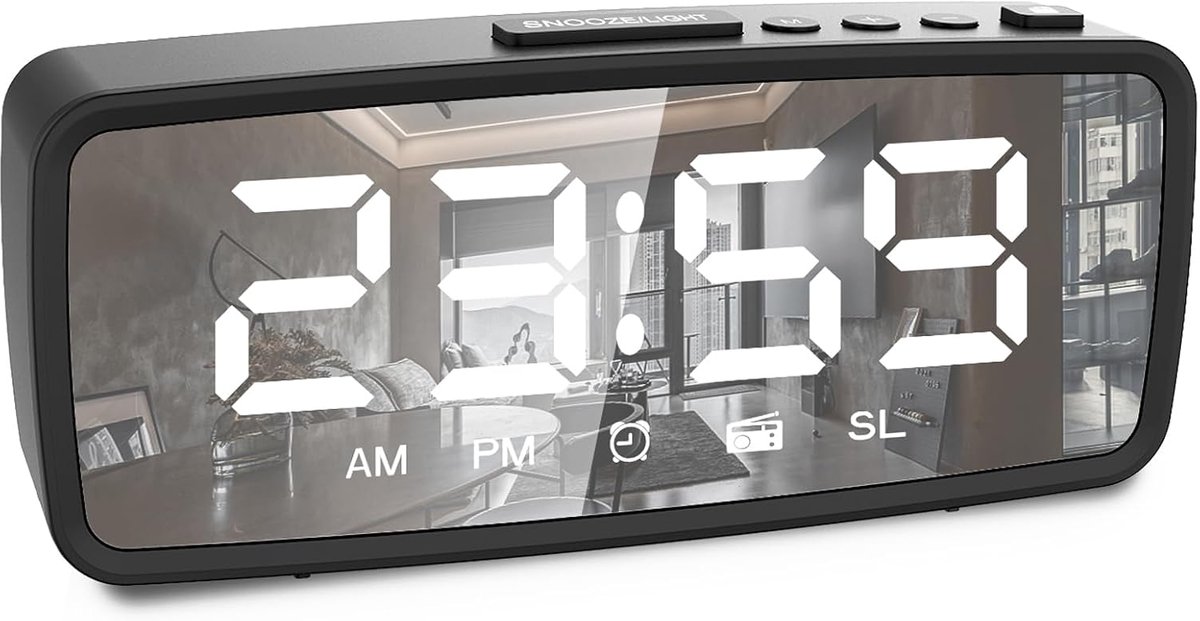Radio alarm klok - grote LED scherm - draadloos en netstroom - perfect voor zware slapers - SnelShoppen