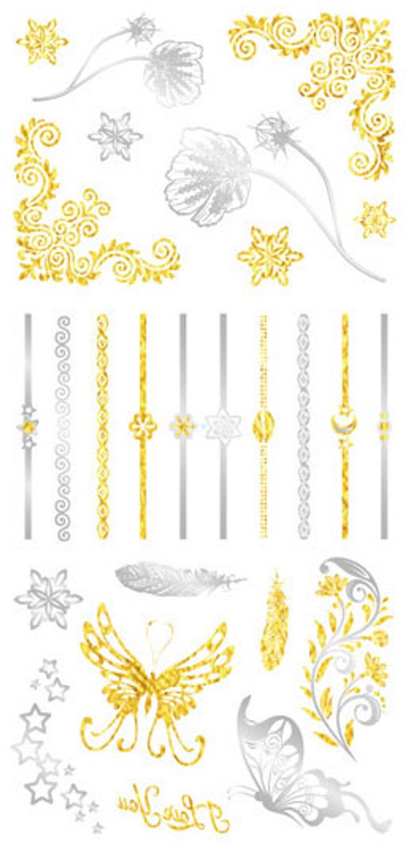 Tijdelijke tattoo sieraad golden elegance enkel 3 dagen