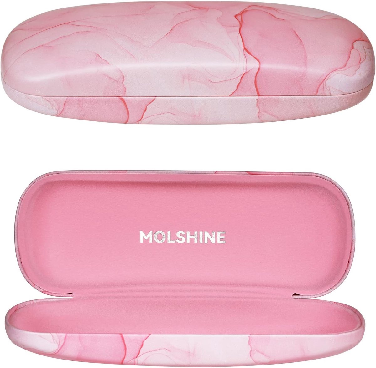 Bril etui hard shell - PU leer - roze - ideaal voor reizen - SnelShoppen