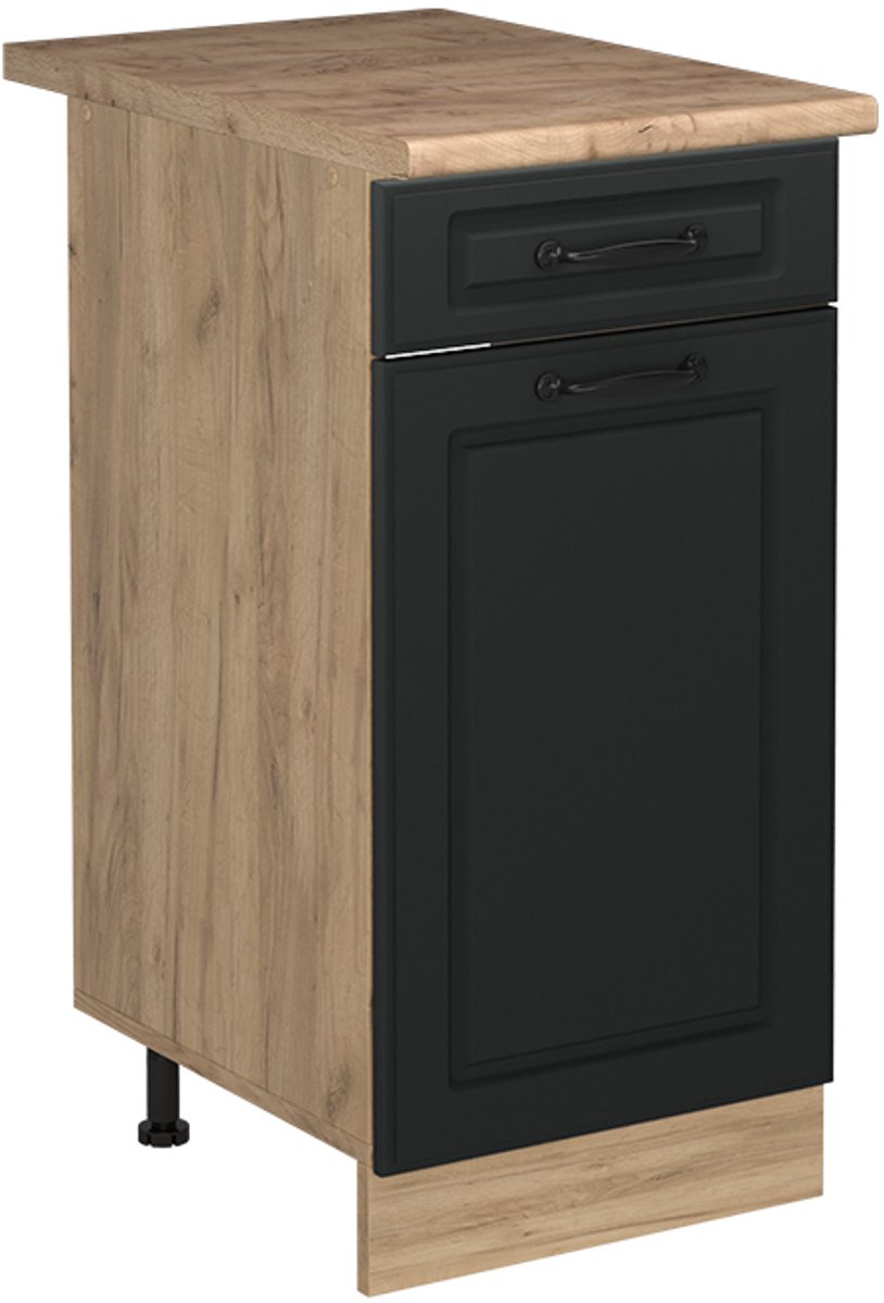 Vicco Keukenonderkast R-Line, Antraciet landelijk/Goudkleurig Eiken, 40 cm goudkleurig eiken werkblad