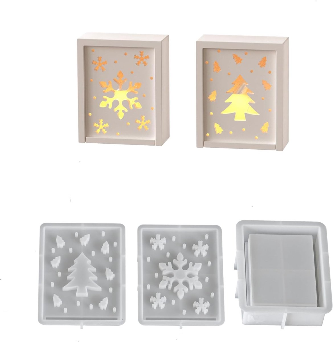 Siliconen mal kerst - 2 stuks - flexibel materiaal - voor het maken van kerstdecoraties - ShopVlot