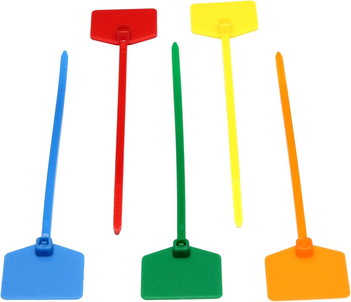 Kabelbinders 120 mm schrijfbaar - 12 cm - 5 kleuren - ideaal voor labelen - ShopVlot