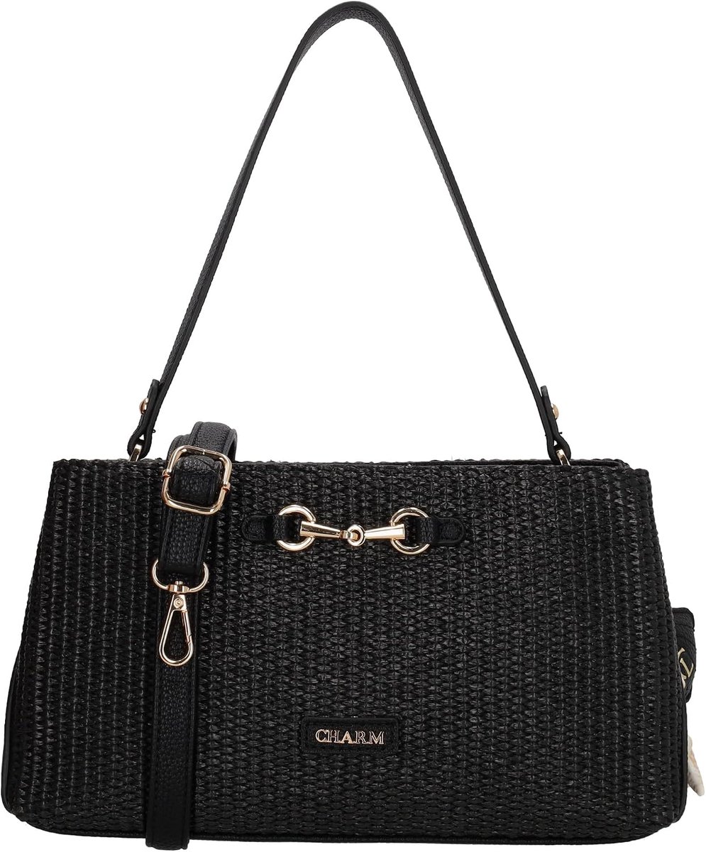 Schoudertas Dames Medium - Vintage Rietlook - Crossbodytas Met Rits - Ideaal Voor Dagelijks Gebruik - ShopVlot