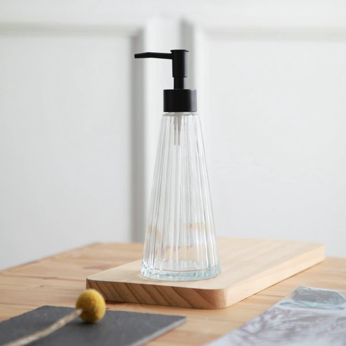 Zeepdispenser 300ml - Glazen dispenser - RVS pomp - Handwas vloeistof - ShopVlot