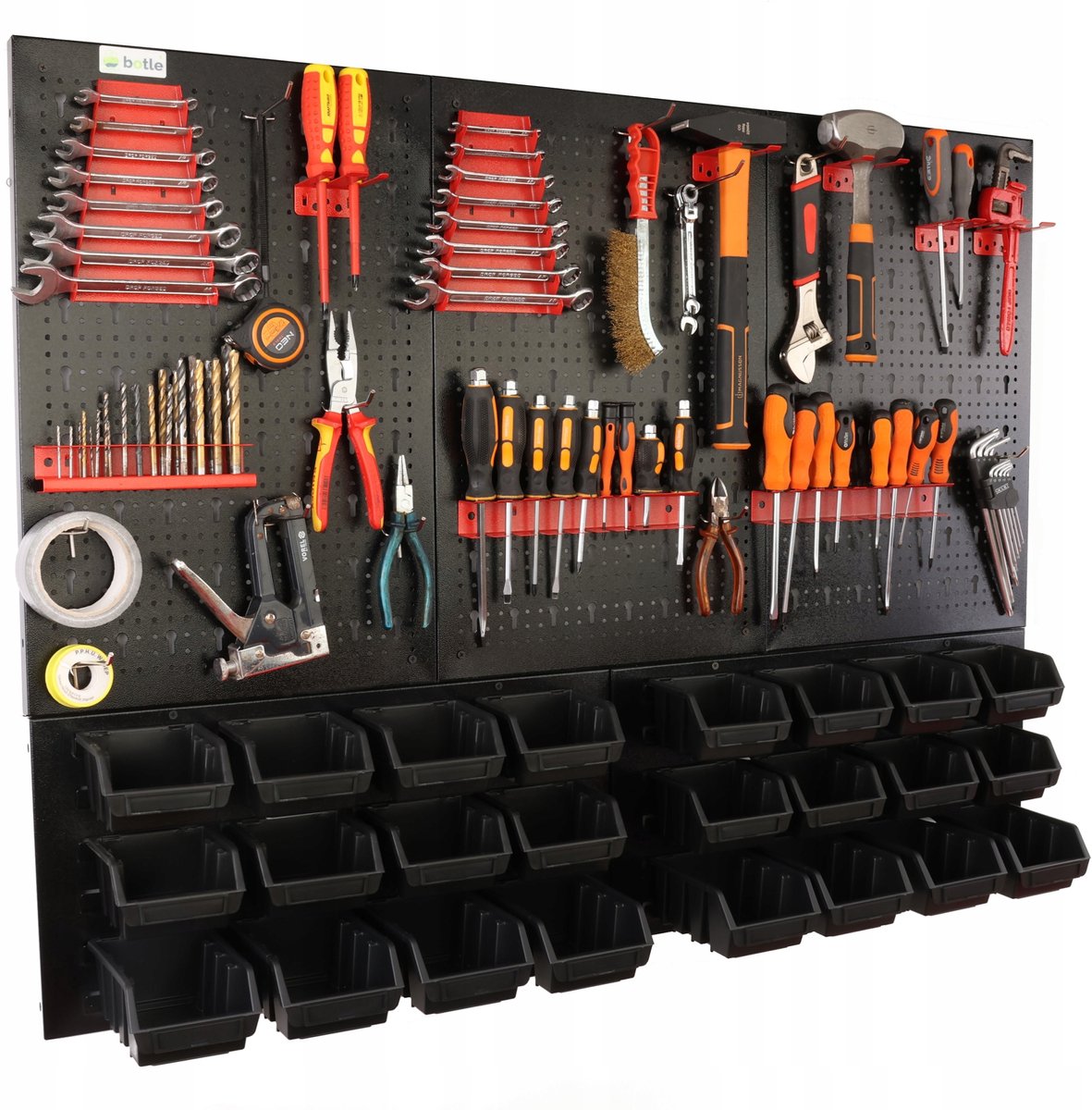 Merkloze Werkbank Gereedschapswand 120x90cm met 24 Bakjes en Ophanghaken