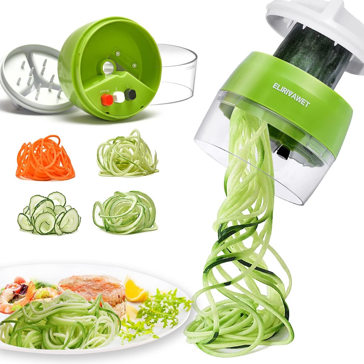 Spiralizer Groenten Snijmachine - Compacte Handheld - Eco-vriendelijk Materiaal - Voor Gezonde Gerechten - ShopVlot