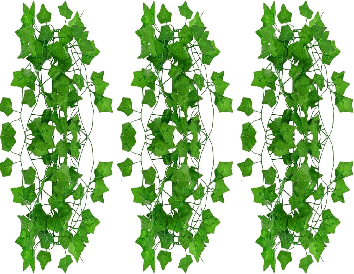Kunstklimopslinger 3 stuks 210 cm - kunsthangplanten met 70 bladeren - wanddecoratie voor jungle-sfeer - ShopVlot