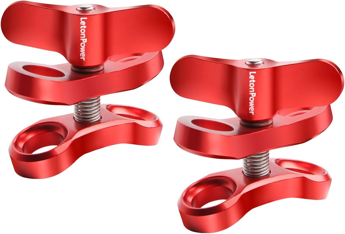 Aluminium bal klem bevestiging - 1 inch - dubbel gat - voor onderwaterfotografie - ShopVlot