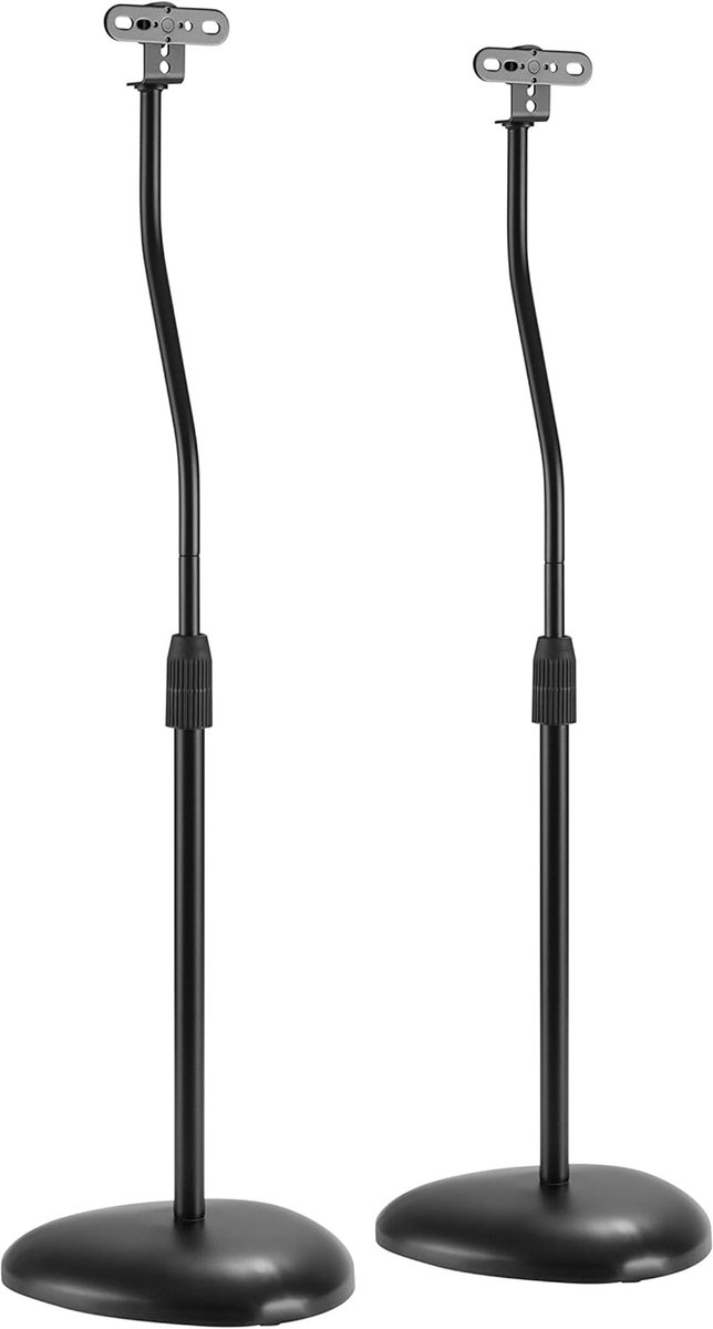 Speakerstands universeel - zwart - voor surroundboxen - ideaal voor kleinere modellen - ShopVlot