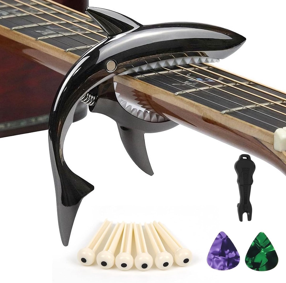 Gitaar Capo - zwart - stevig materiaal - eenvoudig te gebruiken - ShopVlot