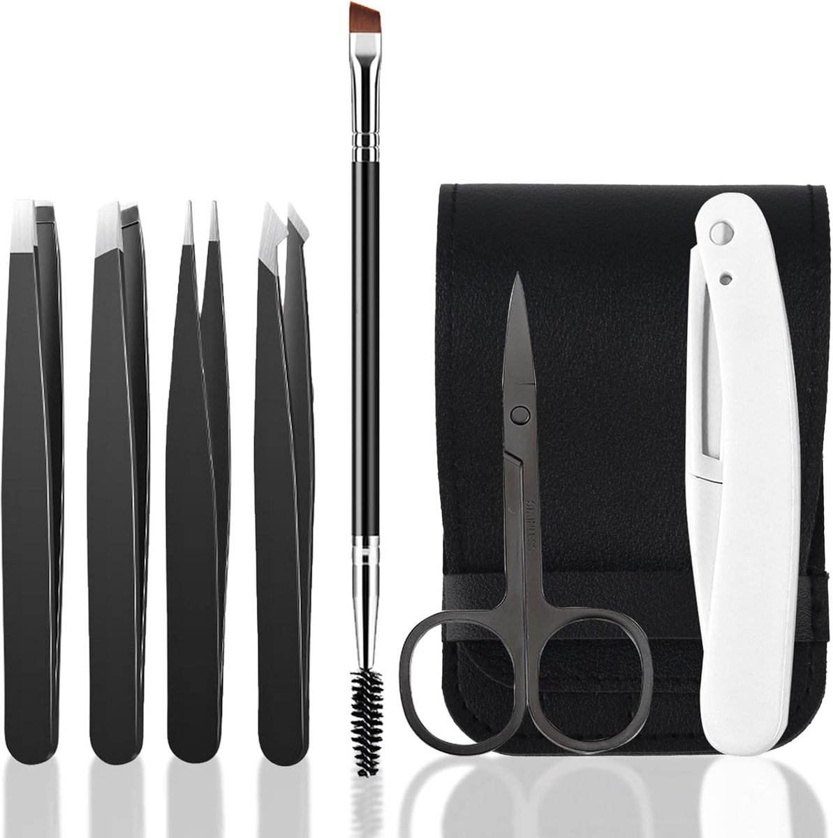 Tweezers set 7-delig - roestvrij staal - precisie voor gezichtshaar - ideaal voor het epileren - ShopVlot