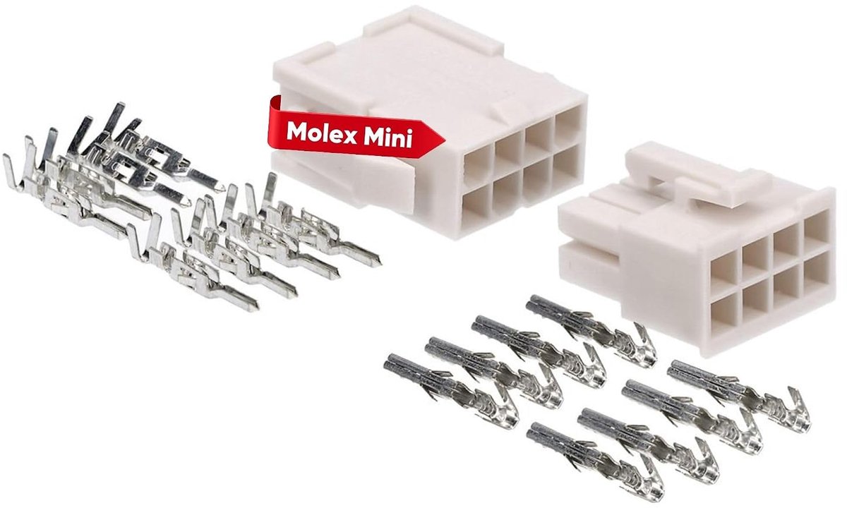 Molex 8-pin Mini-Fit Jr. connector set - industriële kwaliteit - veilige elektrische aansluiting - ShopVlot