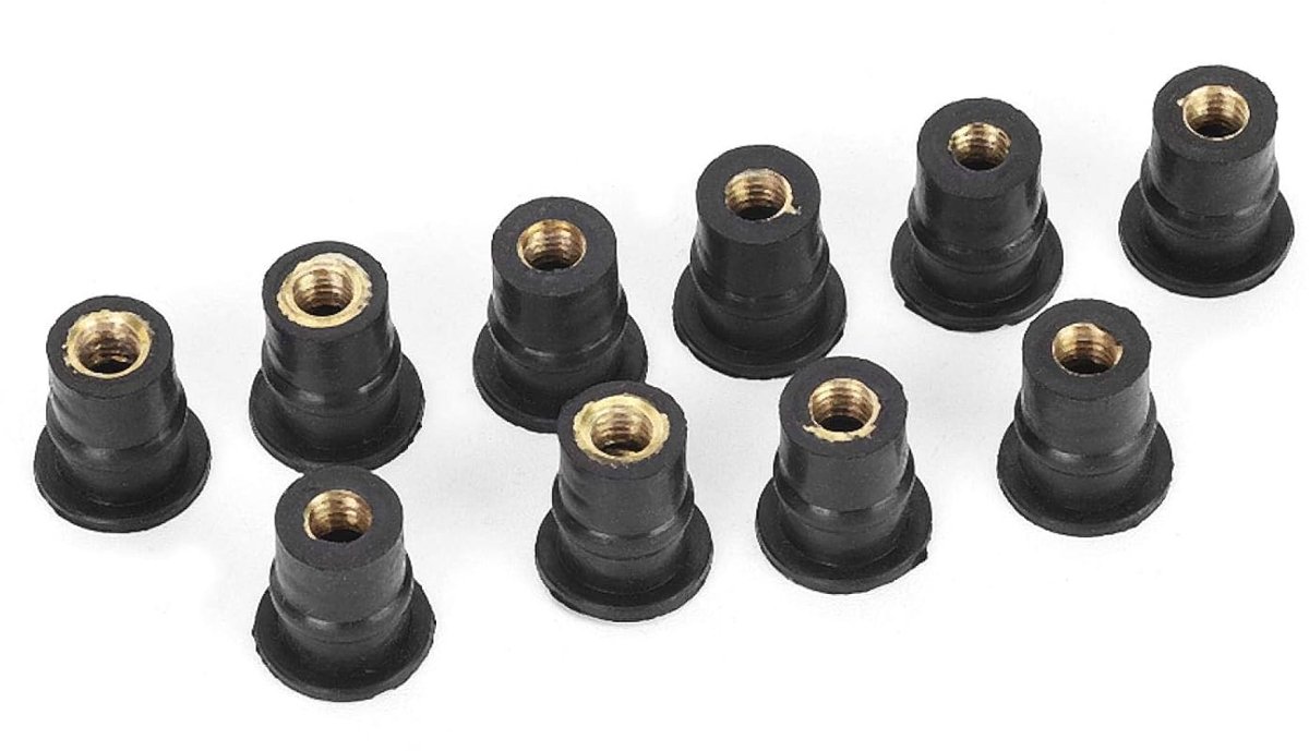 Well Nuts 10pcs M5 - Rubber - Duurzaam en sterk - Ideaal voor motorfietsschermen - SnelShoppen