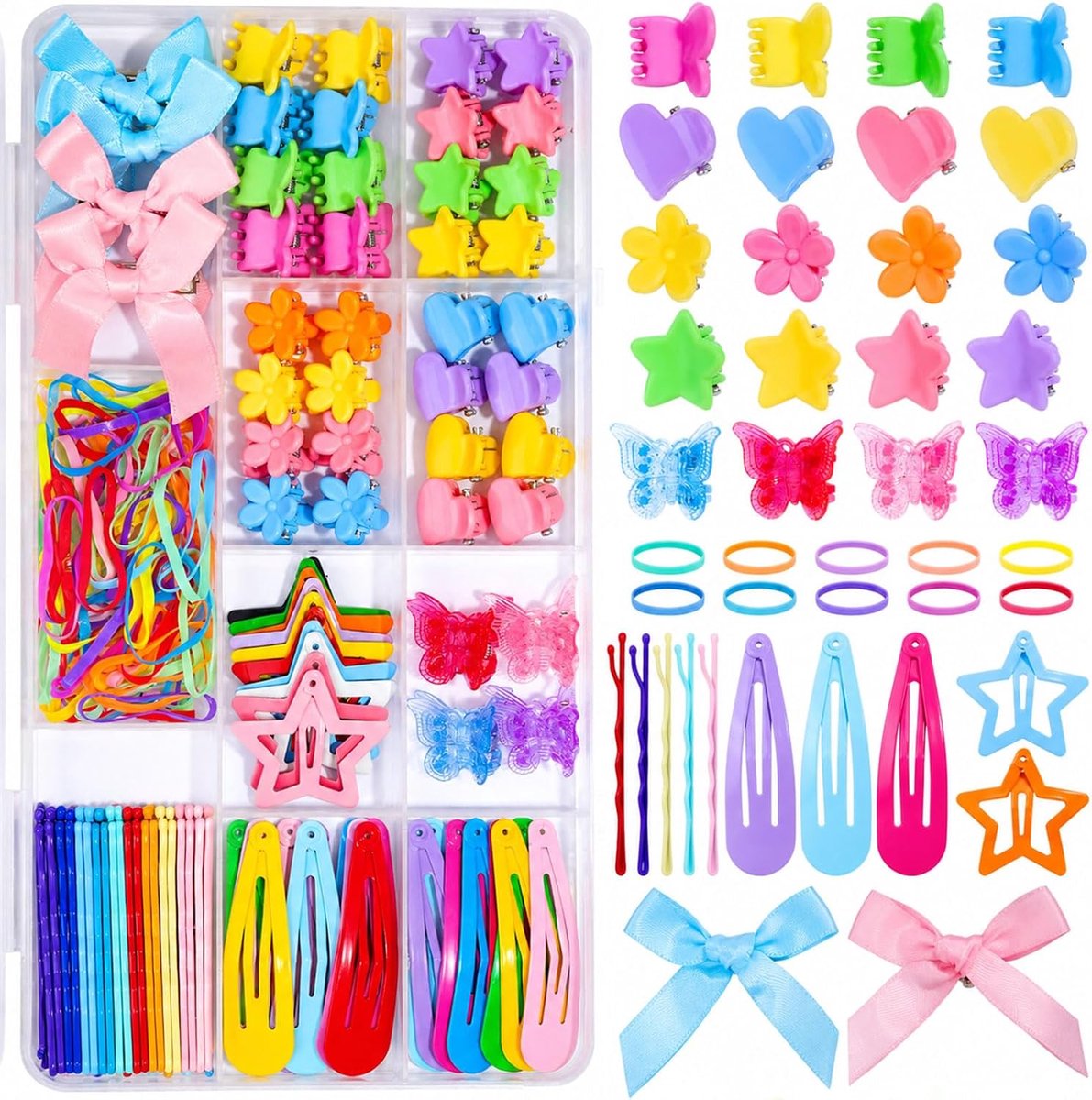 Haarschmuck meisjes set - 193 stuks - met opbergdoos - voor unieke kapsels - SnelShoppen