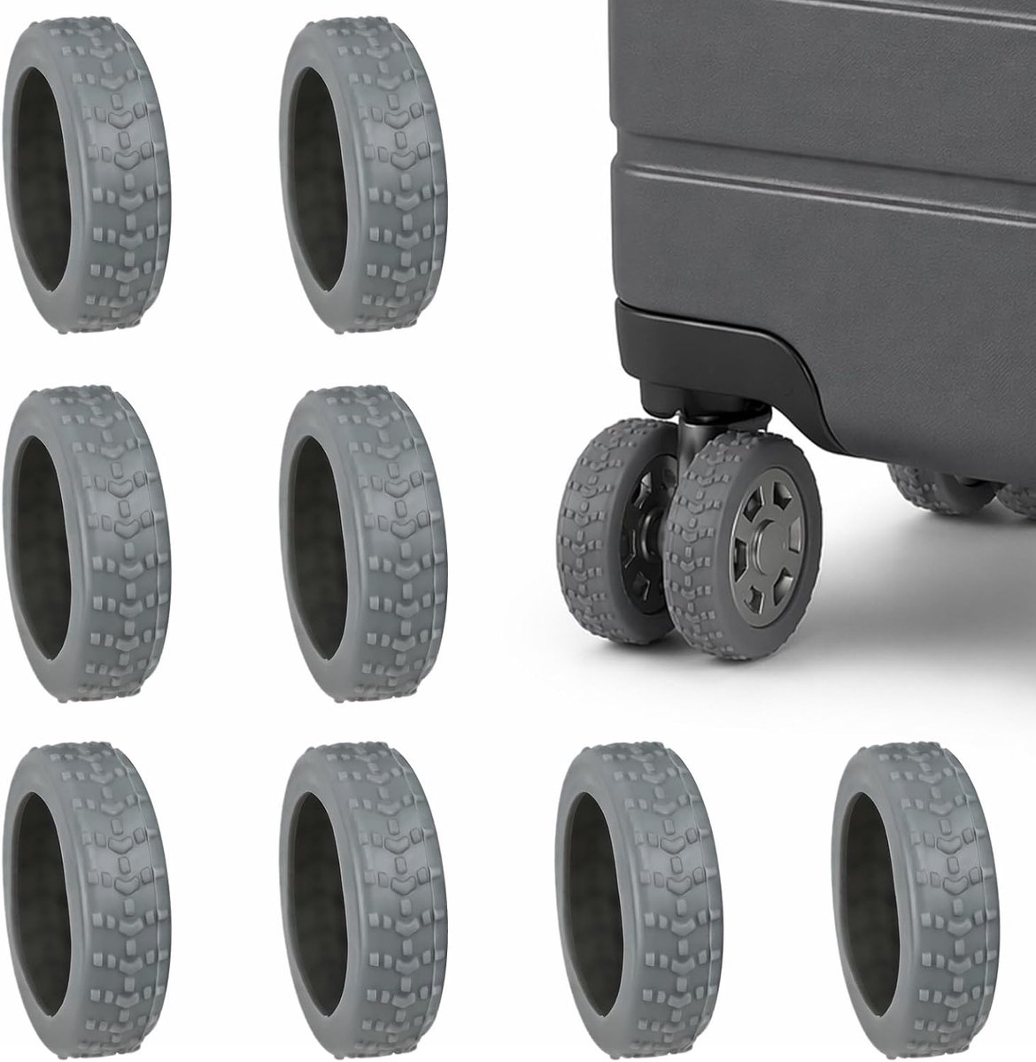 Kofferwielbeschermers 8 stuks - Antislip en stil - Siliconen - Bescherming voor wielen van 5-7,5 cm - SnelShoppen