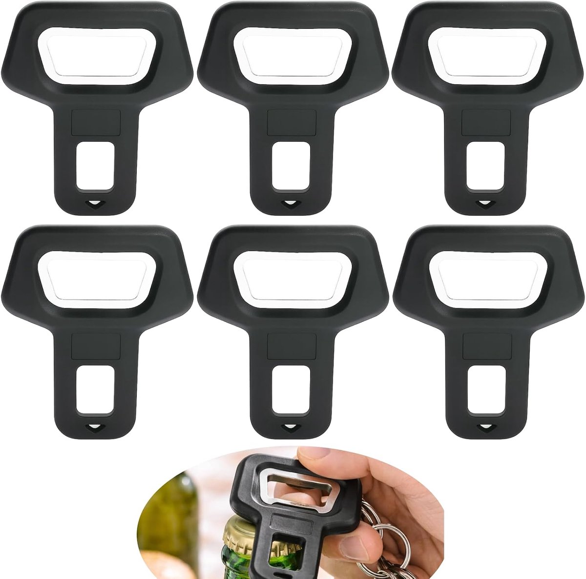 Flessenopener set van 6 - Compact metalen opener - Ideaal voor onderweg - Handig voor auto en keuken - SnelShoppen