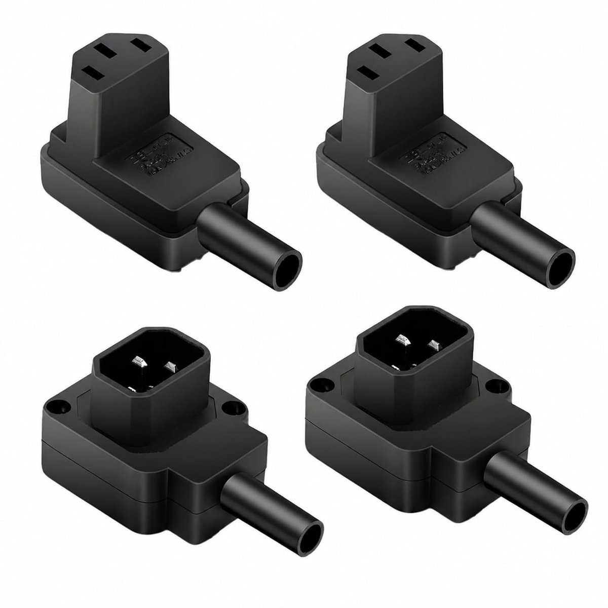 IEC 60320 C13/C14 stekkerset 10 A - 90 graden - hoekstekker en bus - ideaal voor pc en server - SnelShoppen