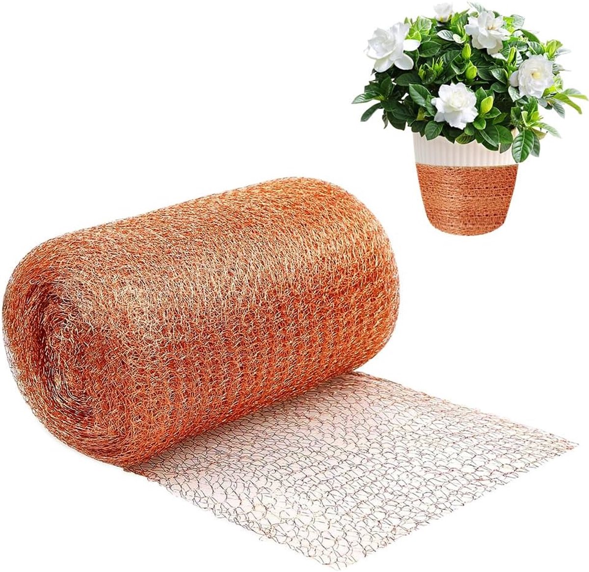 Rete anti-insecten 12,7 cm x 12 m - flexibele koperen net - bescherming tegen slakken en vogels - SnelShoppen