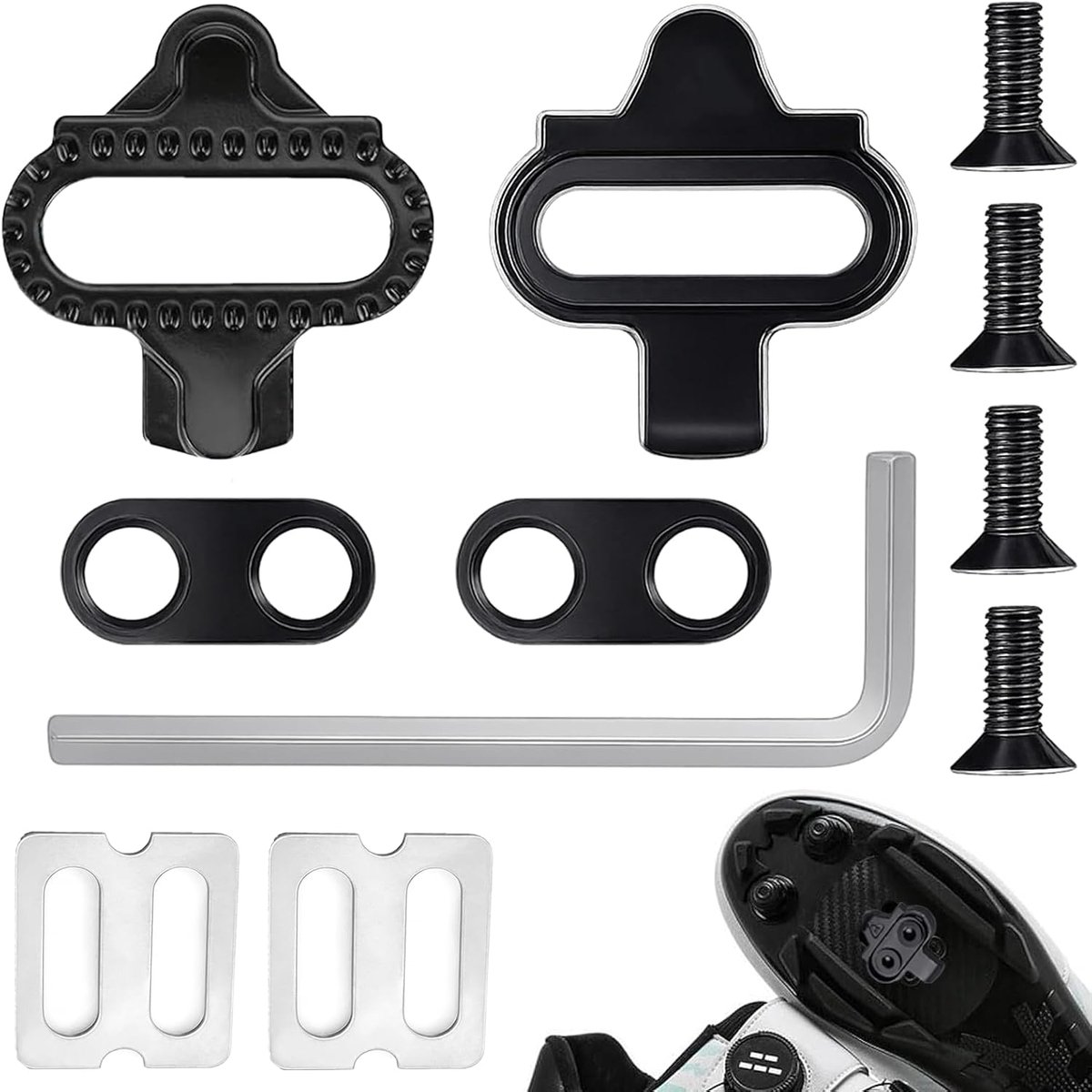 SPD Cleats 2-gaats - CrMo-staal - antislipplaten - ideaal voor mountainbike- en indoor-fietsschoenen - SnelShoppen