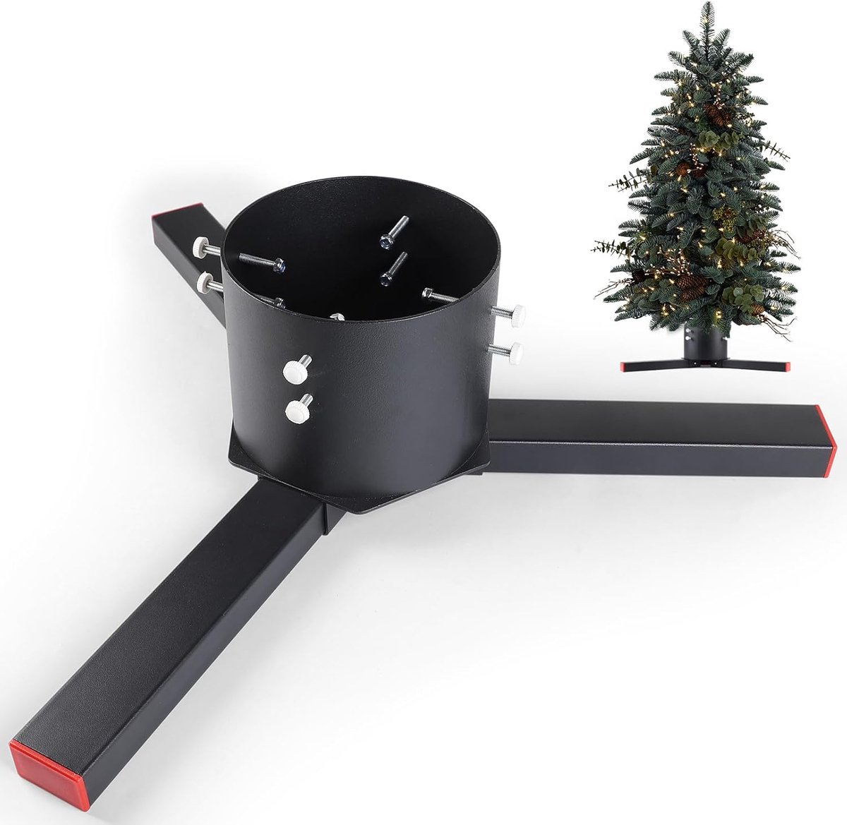 Kerstboomstandaard 8-14 cm - verstelbaar - metalen constructie - stabiel voor binnen en buiten - SnelShoppen