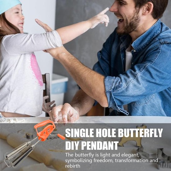 Handmatige Eierklopper - Krankmixer Zwengel - Beslag Mengen - Dubbele Mengkoppen - 25 cm - Oranje — afbeelding 4