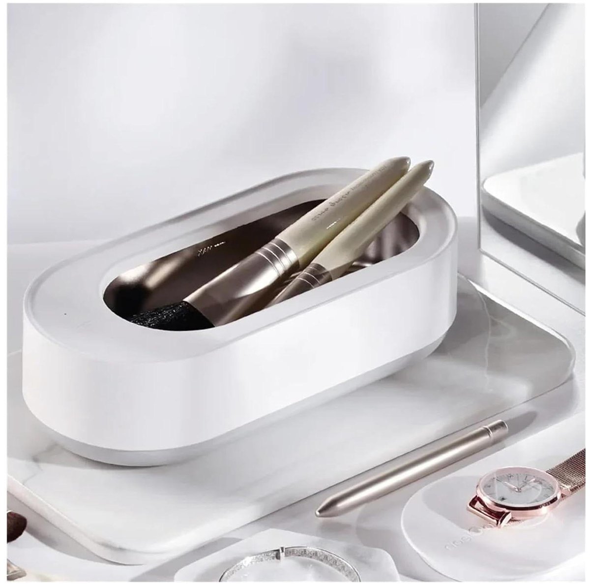 Ultrasone Reiniger - Reinigingsapparaat Ultrasoon - Sieraden Reinigen - Hoge Frequentie Vibratie - 211 mm - Wit