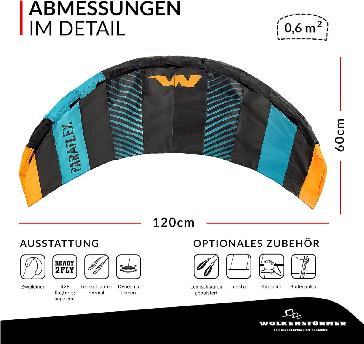 Vlieger 2-laags 1.2 - Turquoise - Voor kinderen vanaf 6 jaar - Eenvoudig te besturen en direct klaar om te vliegen - SnelShoppen