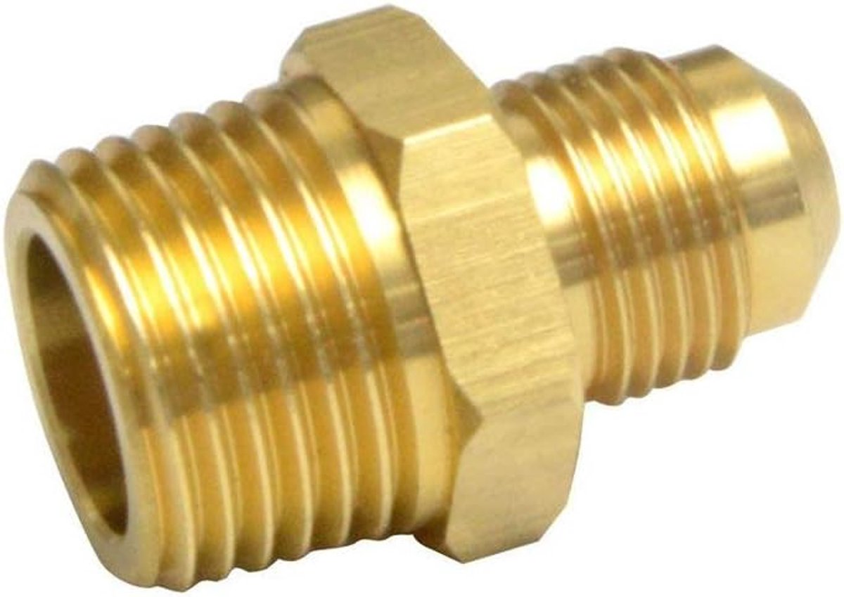 Tubenfitting 3/8" Flare x 1/2" Mannelijk - Messing - Half-Union Gas Adapter - Voor betrouwbare verbindingen - ShopVlot