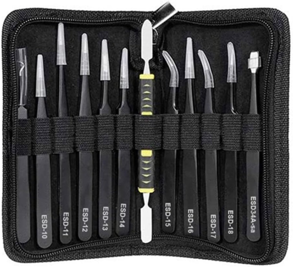 Tweezers set 12pcs - ESD pincetten - Antistatisch - Ideaal voor precisiewerk - ShopVlot
