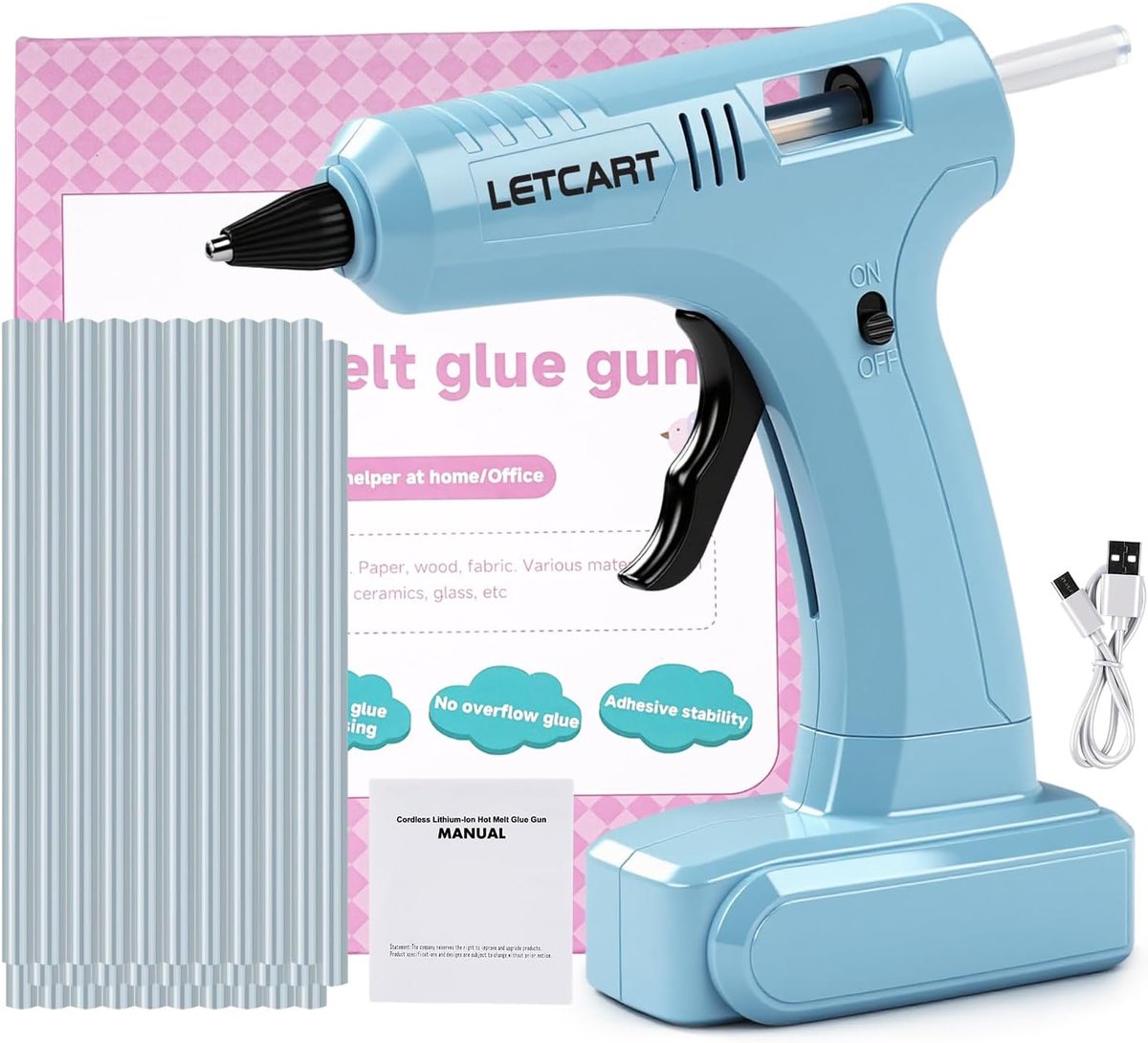 Hot Melt Lijmpistool - Mini formaat - Blauw - Geschikt voor DIY en reparaties - ShopVlot