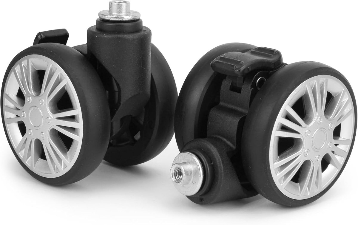 Vervangwielen voor bagage 55mm - met remmen - universeel voor meeste koffers - ideaal voor DIY reparaties - ShopVlot