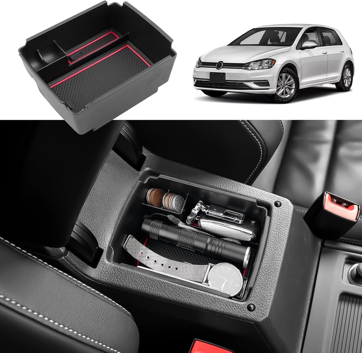 Center Console Opbergdoos Golf 7 MK7 2018 - Organiser - Optimaliseer Opbergruimte - Houd je auto Netjes - ShopVlot