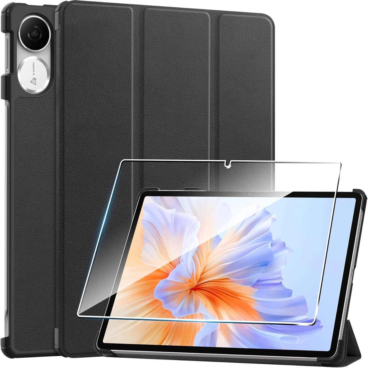 Beschermhoes voor Honor Pad V9 - Ultra Dun PU Leer - Tempered Glass Screen Protector - Automatische slaapfunctie - ShopVlot